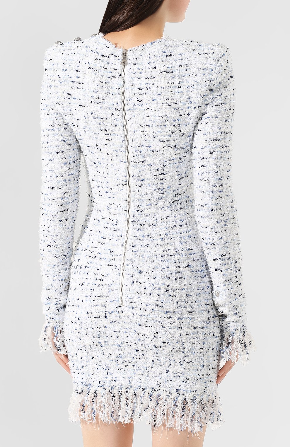 Платье BALMAIN голубого цвета по цене 298000 руб., арт. SF26267/K498, фото 4 Платье BALMAIN, арт. SF26267/K498, фото 4