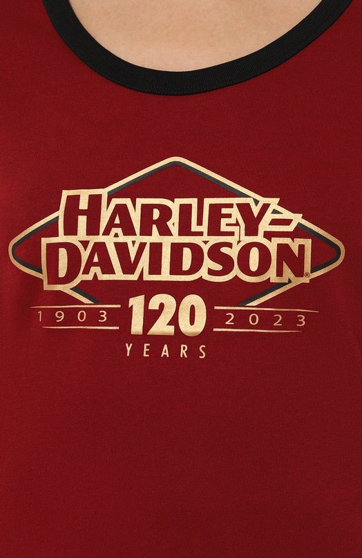 Хлопковая футболка 120th Anniversary Harley-Davidson 96695-23VW Красный  96695-23VW Фото 5