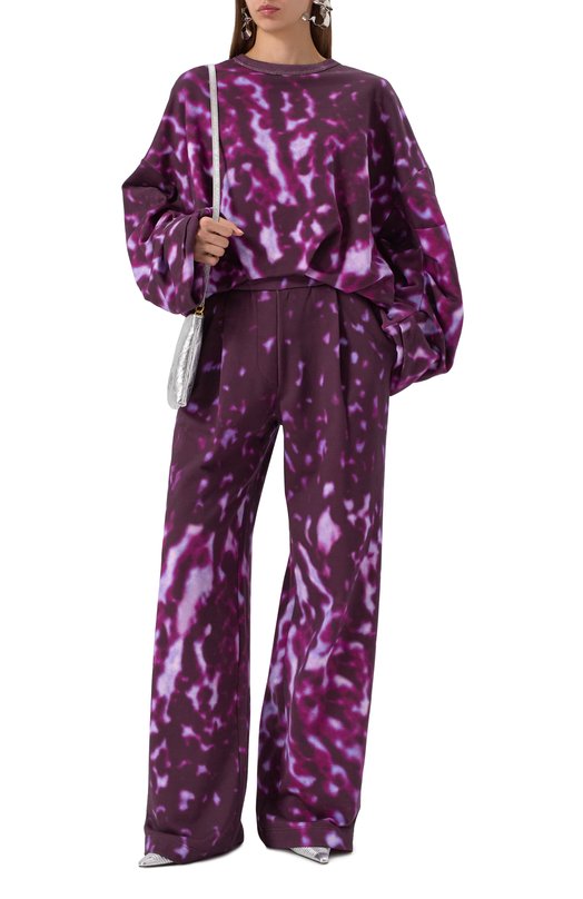 Хлопковый свитшот Dries Van Noten 251-011118-1612 Фиолетовый  251-011118-1612 Фото 2
