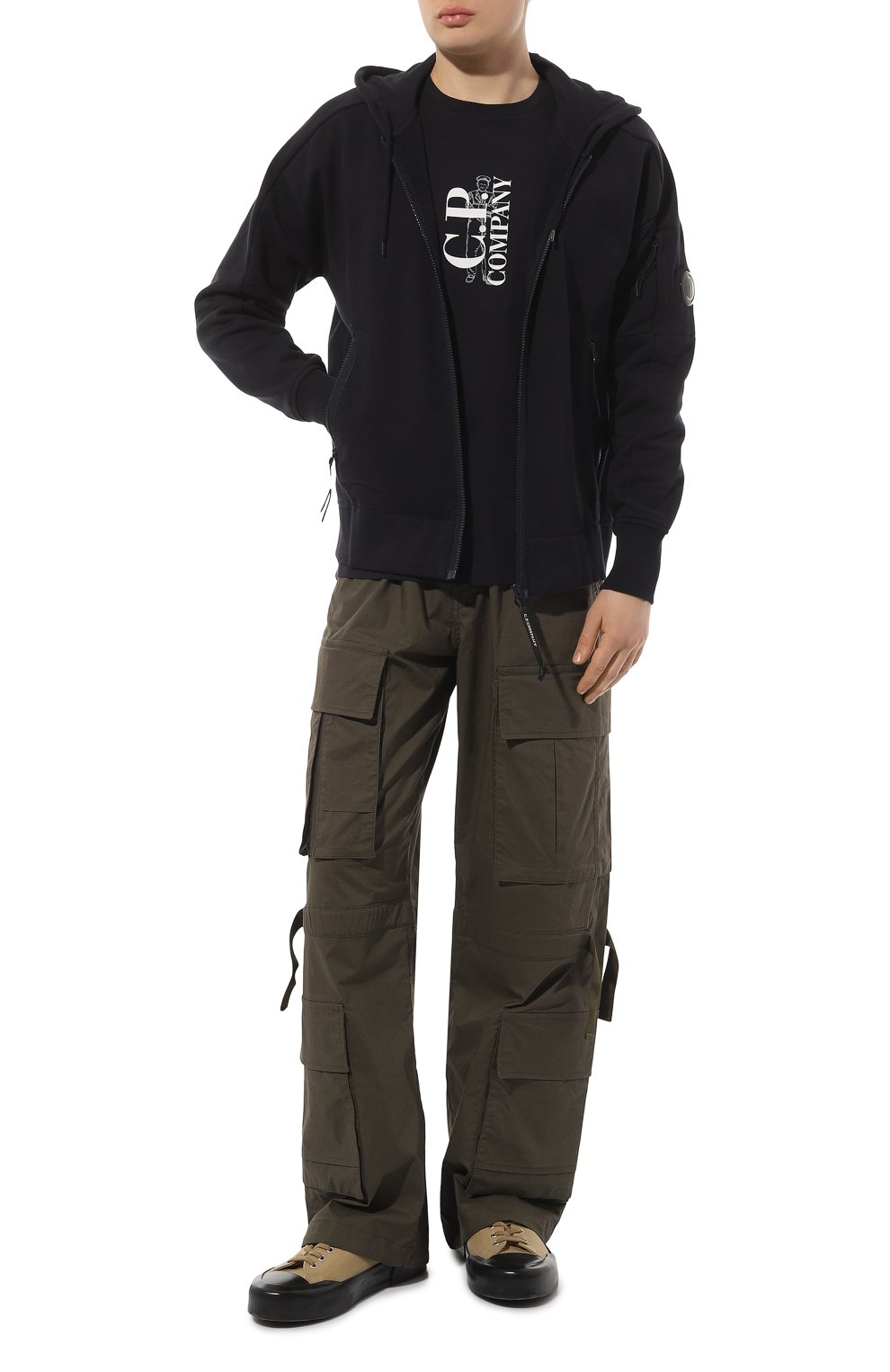 Хлопковая толстовка C.P. COMPANY темно-синего цвета по цене 32100 руб., арт. 16CMSS400A005086W, фото 2 Хлопковая толстовка C.P. COMPANY, арт. 16CMSS400A005086W, фото 2