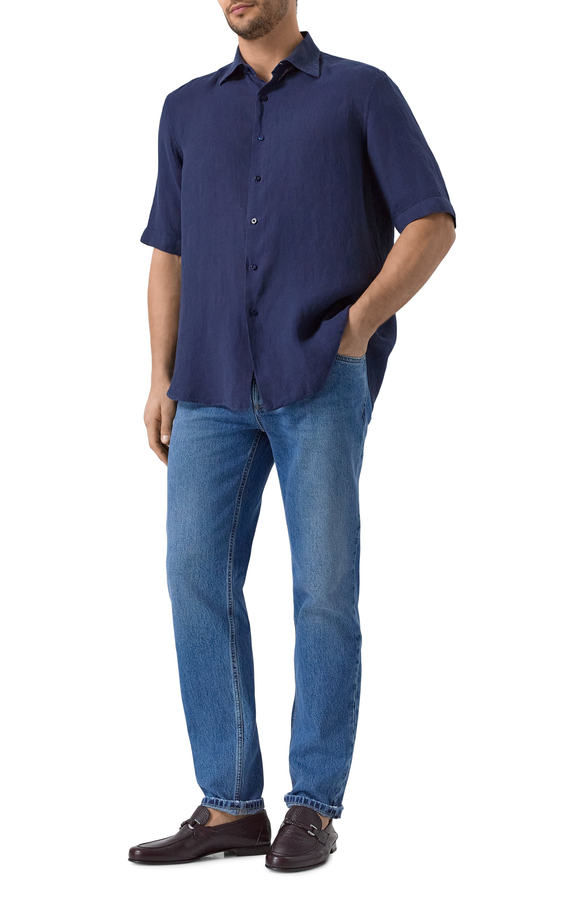 Кожаные лоферы BARRETT, арт. 171U067.18/CERV0 ASP0RTABILE, фото 2