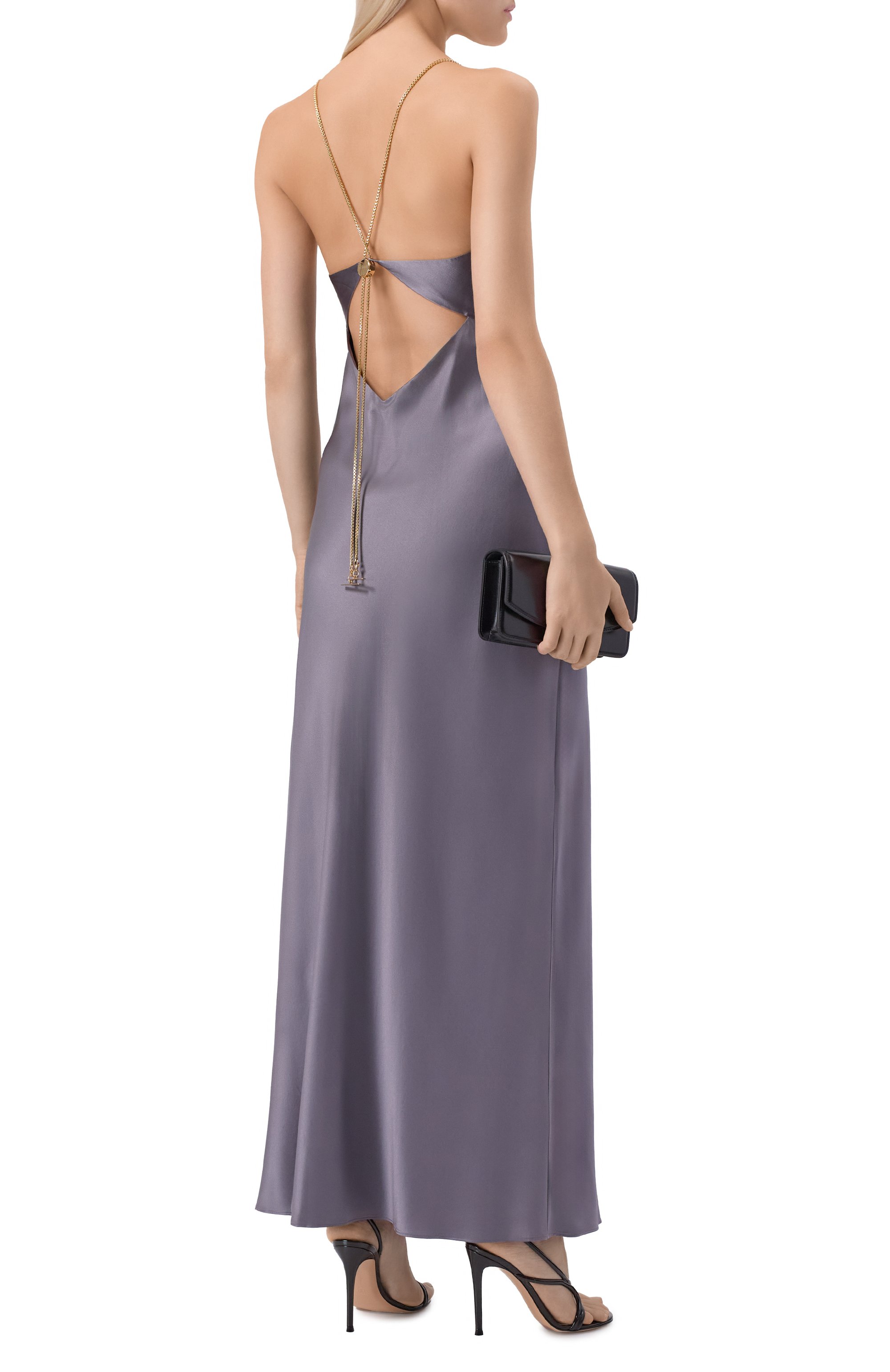 Шелковое платье DANAME серого цвета по цене 108000 руб., арт. 625FW6704S, фото 3 Шелковое платье DANAME, арт. 625FW6704S, фото 3