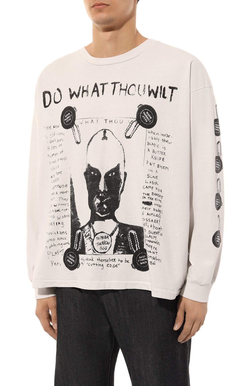 Хлопковый лонгслив ENFANTS RICHES DEPRIMES кремового цвета по цене 97250 руб., арт. 010-766, фото 3 Хлопковый лонгслив ENFANTS RICHES DEPRIMES, арт. 010-766, фото 3