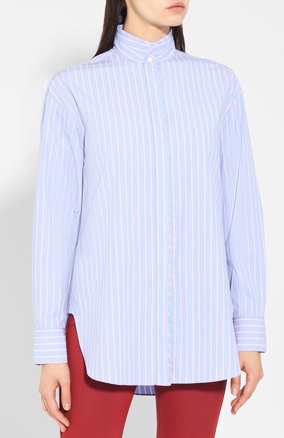 Хлопковая блуза в полоску RAG AND BONE голубого цвета по цене 35500 руб., арт. W285A1144, фото 3 Хлопковая блуза в полоску RAG AND BONE, арт. W285A1144, фото 3