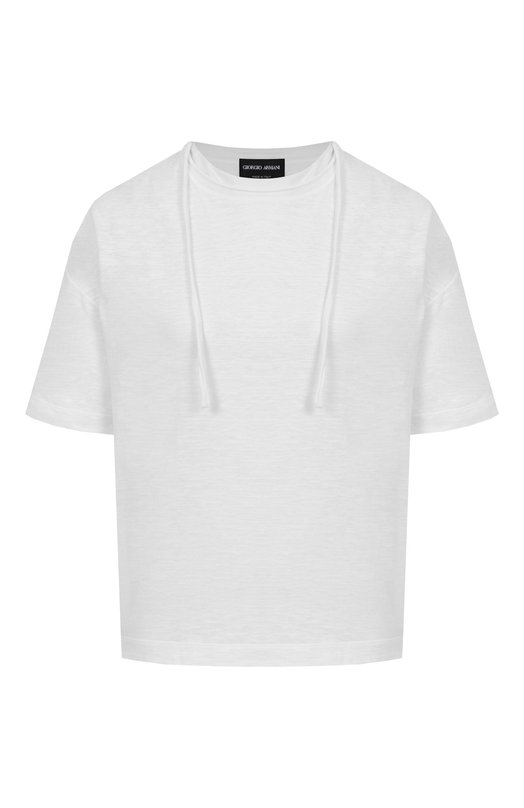 Футболка изо льня и хлопка Giorgio Armani GW001201/AF15967 Белый GW001201/AF15967