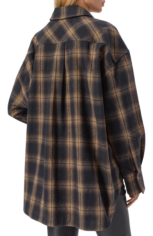 Хлопковая рубашка The Attico 260WCH00004/CCC124AA Коричневый  260WCH00004/CCC124AA Фото 4