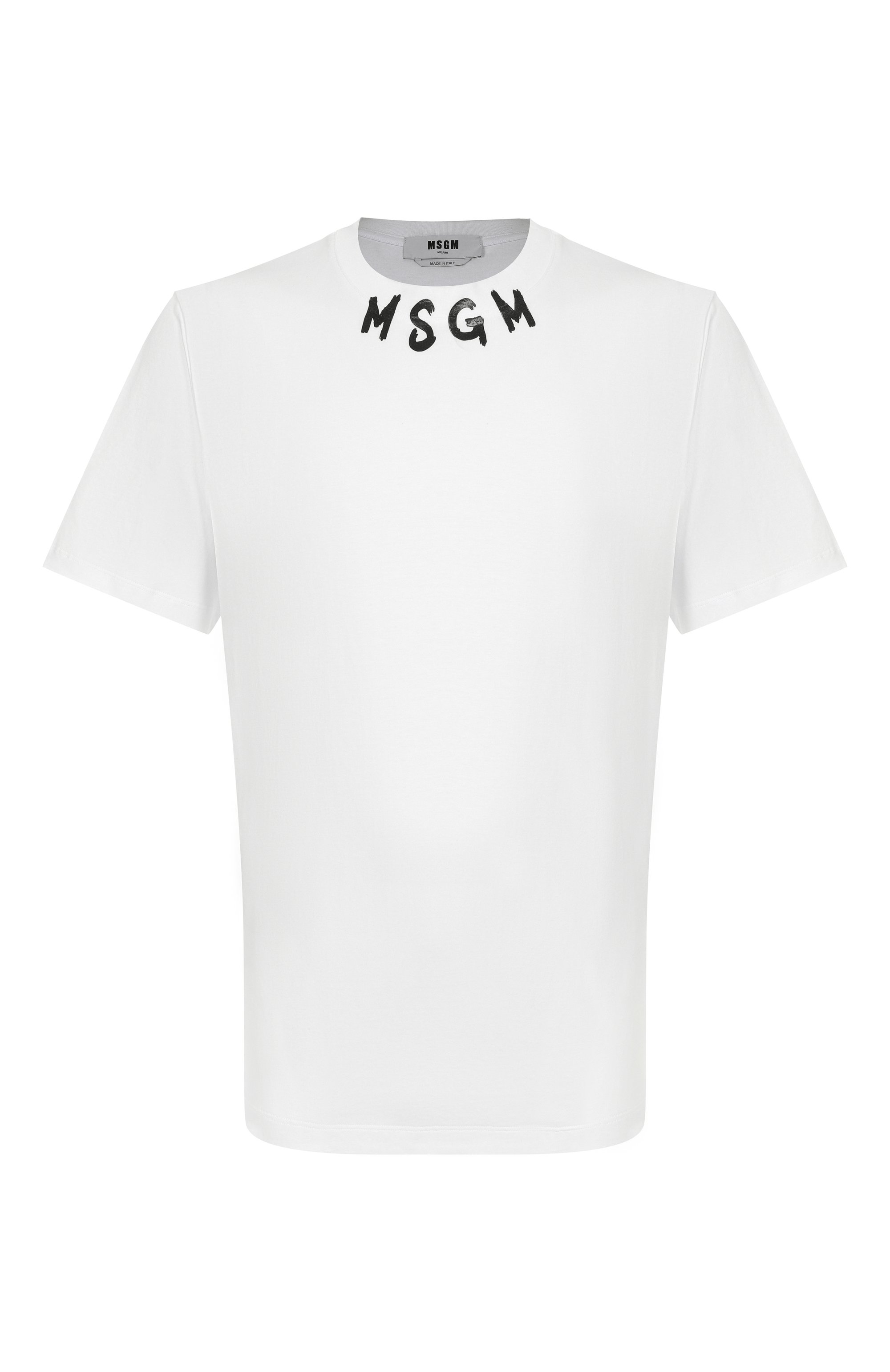 Хлопковая футболка MSGM белого цвета по цене 11300 руб., арт. 3840MM102/257002, фото 1 Хлопковая футболка MSGM, арт. 3840MM102/257002, фото 1