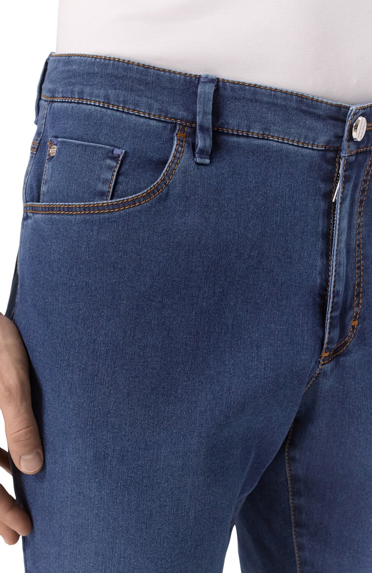 Мужские джинсы slim fit ZILLI синего цвета, арт. J5T002M0440VMADI0 | Фото 5 (Материал внешний: Хлопок, Деним; Длина (брюки, джинсы): Стандартные; Кросс-КТ: Деним; Детали: Делаве; Силуэт М (брюки): Прямые; Стили: Классический; Автоматизация ТО: Проставлено; Автоматизация состава: Проставлено)