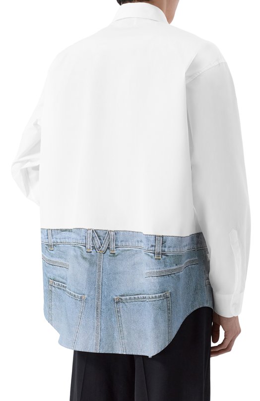 Хлопковая рубашка Moschino A0228/0235 Белый  A0228/0235 Фото 4