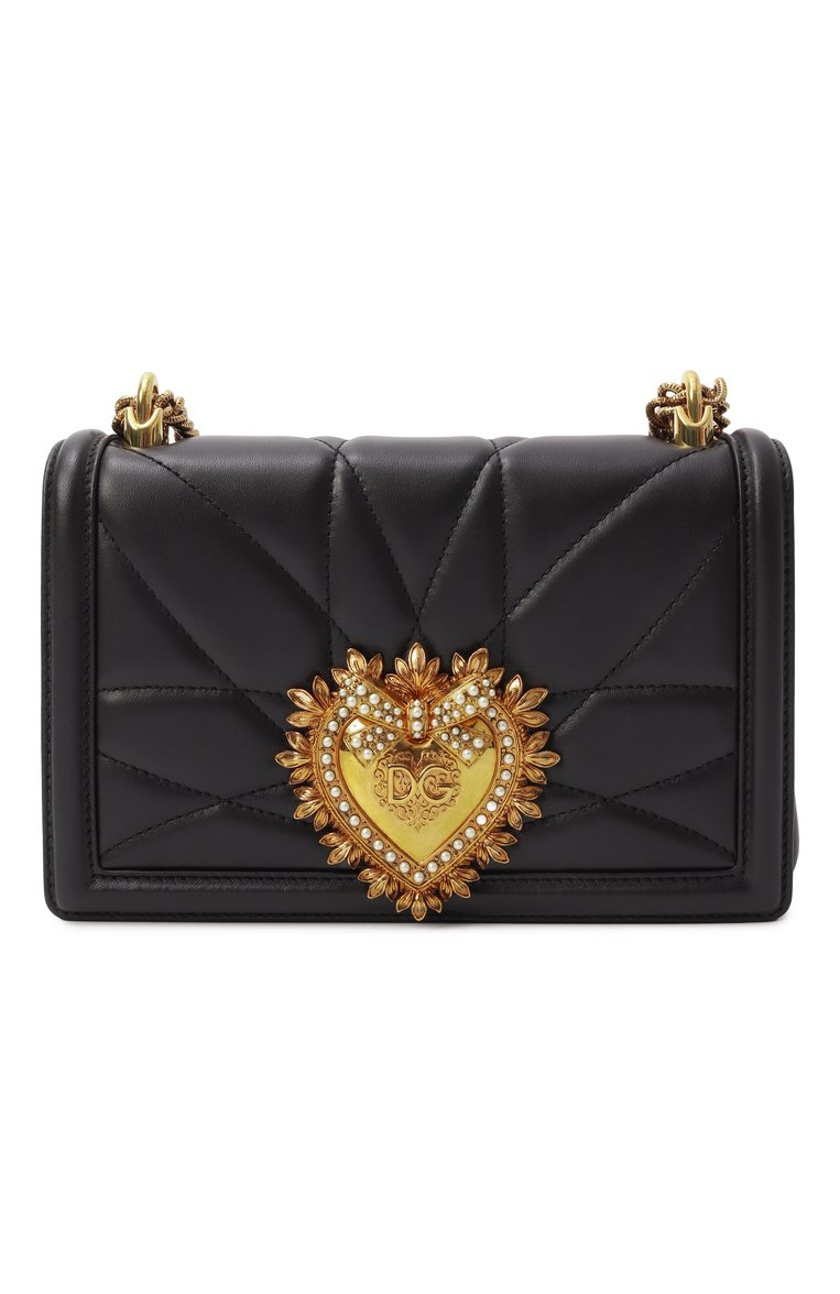 Женская сумка devotion small DOLCE & GABBANA черного цвета, арт. BB6652/AV967 | Фото 1 (Материал: Натуральная кожа; Размер: small; Ремень/цепочка: На ремешке; Сумки-технические: Сумки через плечо; Женское Кросс-КТ: Вечерняя сумка; Статус проверки: Проверена категория; Региональные ограничения белый список (Axapta Mercury): RU; Автоматизация Diginetica: Не назначено; Автоматизация ТО: Проставлено; Автоматизация состава: Проставлено)
