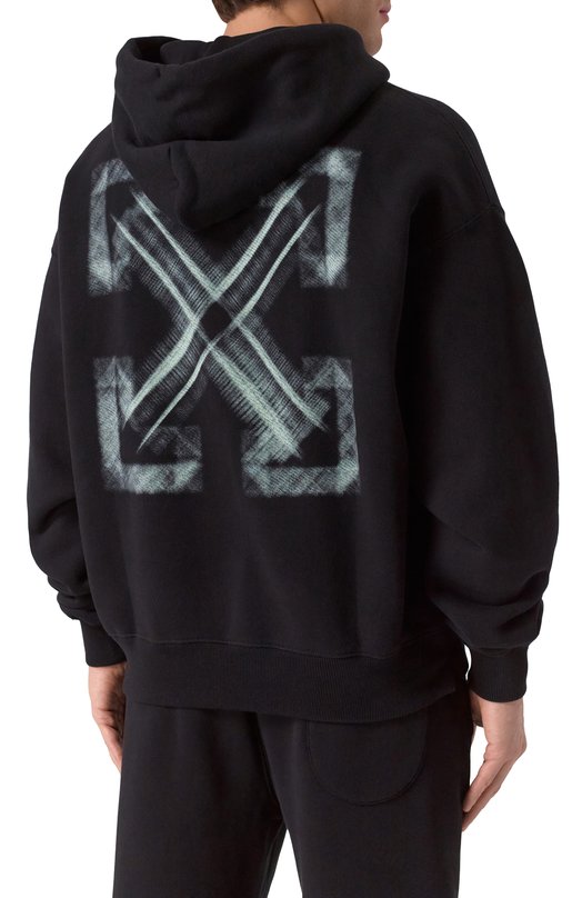 Хлопковое худи Off-White 0MBB085S25FLE00L Чёрный  0MBB085S25FLE00L Фото 4