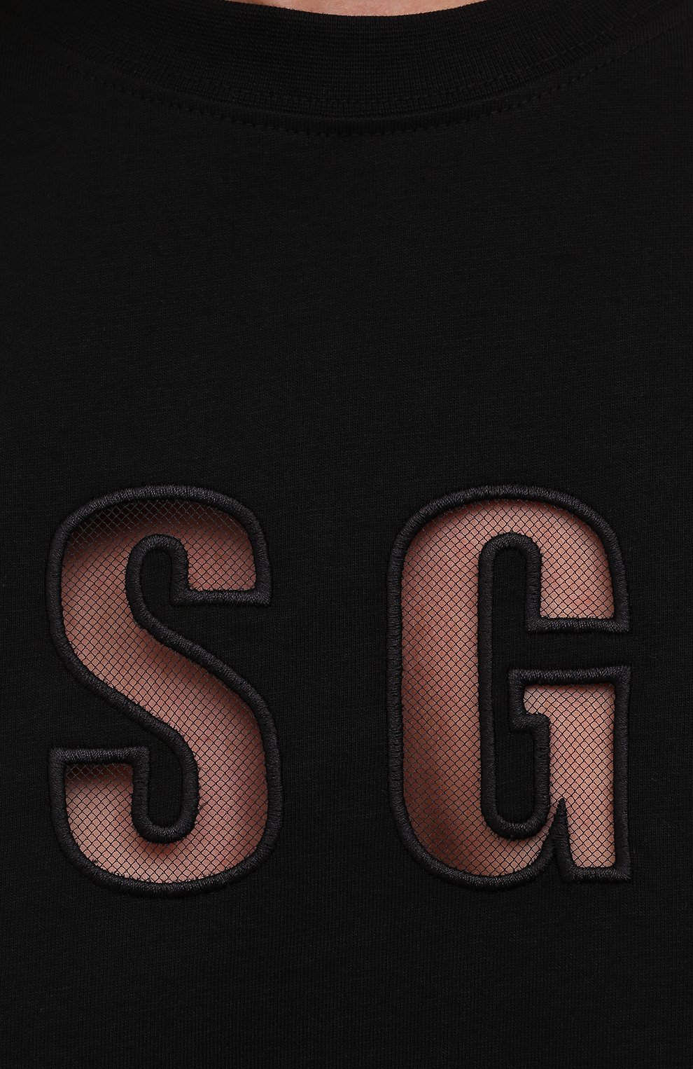Хлопковая футболка MSGM черного цвета по цене 21350 руб., арт. 3141MDM173 217798, фото 5 Хлопковая футболка MSGM, арт. 3141MDM173 217798, фото 5