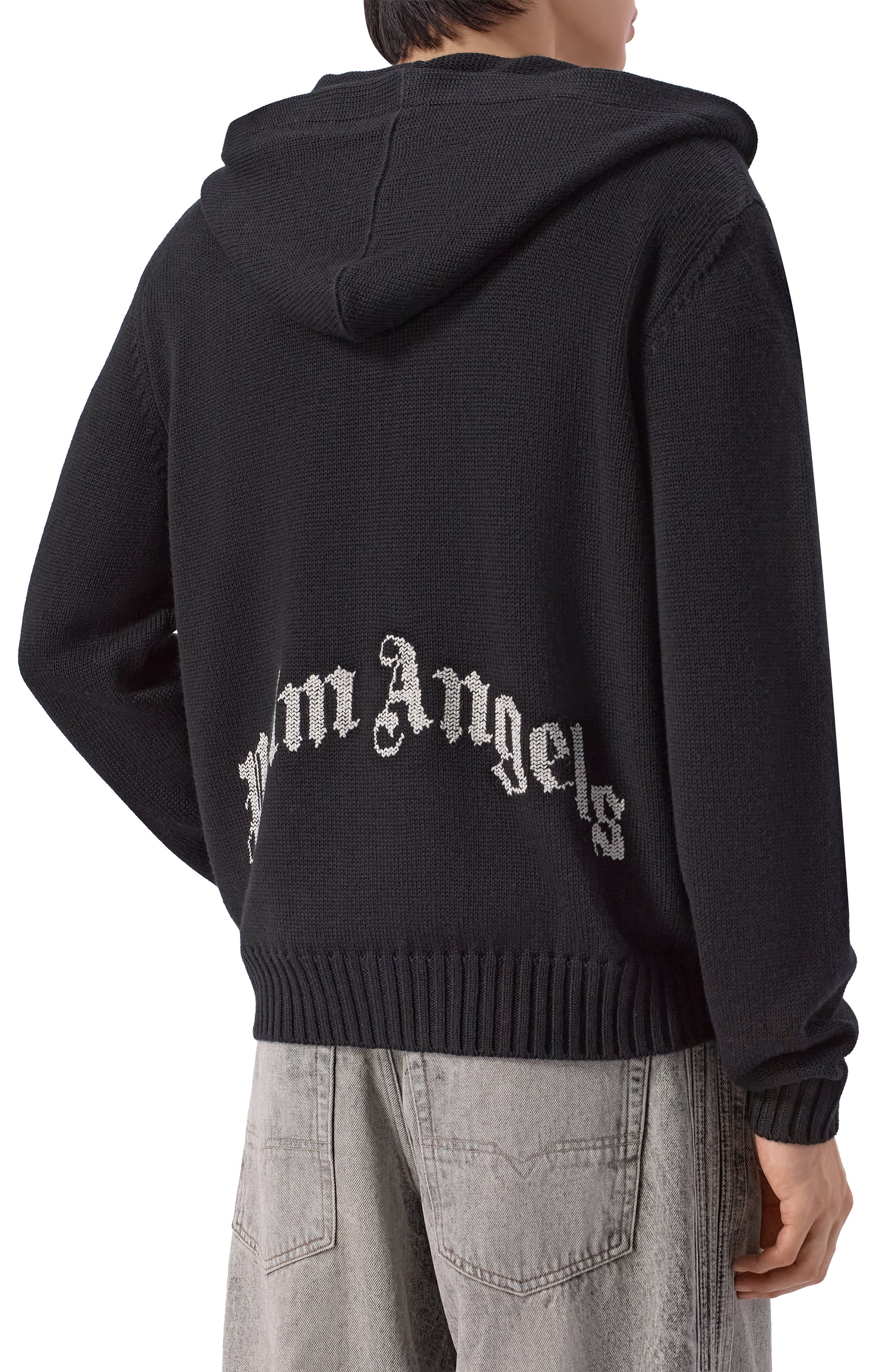 Кардиган PALM ANGELS черного цвета по цене 54350 руб., арт. PMHU02CS26KNI001, фото 4 Кардиган PALM ANGELS, арт. PMHU02CS26KNI001, фото 4