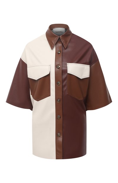 Рубашка NANUSHKA, арт. R0QUE_BR0WN PATCH_VEGAN LEATHER, фото 1