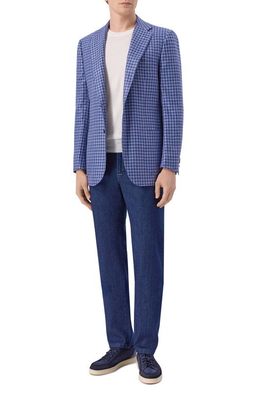 Пиджак из кашемира и шелка Kiton UG81K0639G Синий  UG81K0639G Фото 3