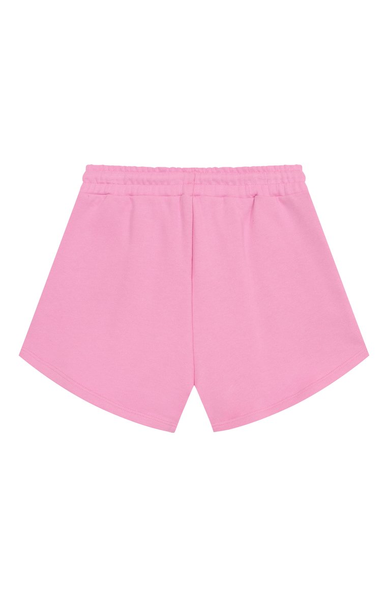 Детские хлопковые шорты MSGM KIDS розового цвета, арт. S5MSJGSH092 | Фото 2 (Нос: Не проставлено; Материал внешний: Хлопок; Случай: Повседневный; Девочки Кросс-КТ: Шорты-спорт; Автоматизация состава: Проставлено; Ростовка одежда: 6 лет | 116 см, 16 лет | 164 см, 12 лет | 152 см, 8 лет | 128 см, 10 - 11 лет | 140 - 146см)