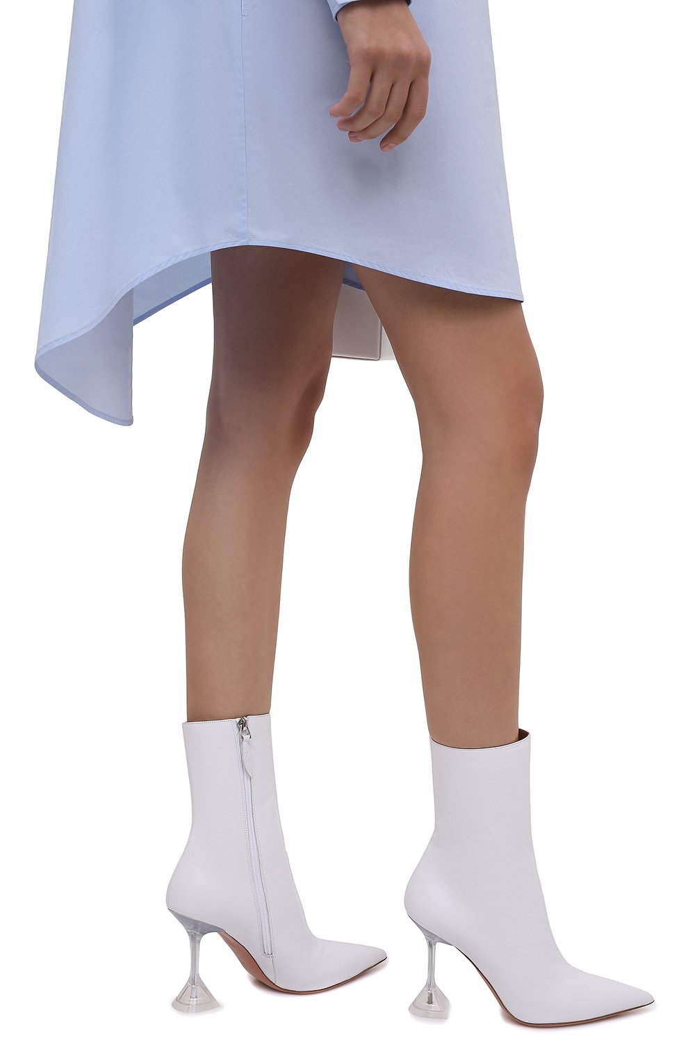 Кожаные ботильоны glorgia AMINA MUADDI, арт. GI0RGIA GLASS B00TIE/NAPPA/WHITE, фото 3