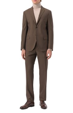 Мужской шерстяной костюм CORNELIANI коричневого цвета, арт. 256005-2518414_SET | Фото 2 (Рукава: Длинные; Материал сплава: Проставлено; Драгоценные камни: Проставлено; Материал внешний: Шерсть; Костюмы М: Однобортный; Стили: Классический)