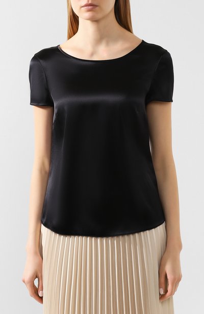 Шелковый топ EMPORIO ARMANI черного цвета по цене 29950 руб., арт. 8N2C05/2NXXZ, фото 3 Шелковый топ EMPORIO ARMANI, арт. 8N2C05/2NXXZ, фото 3