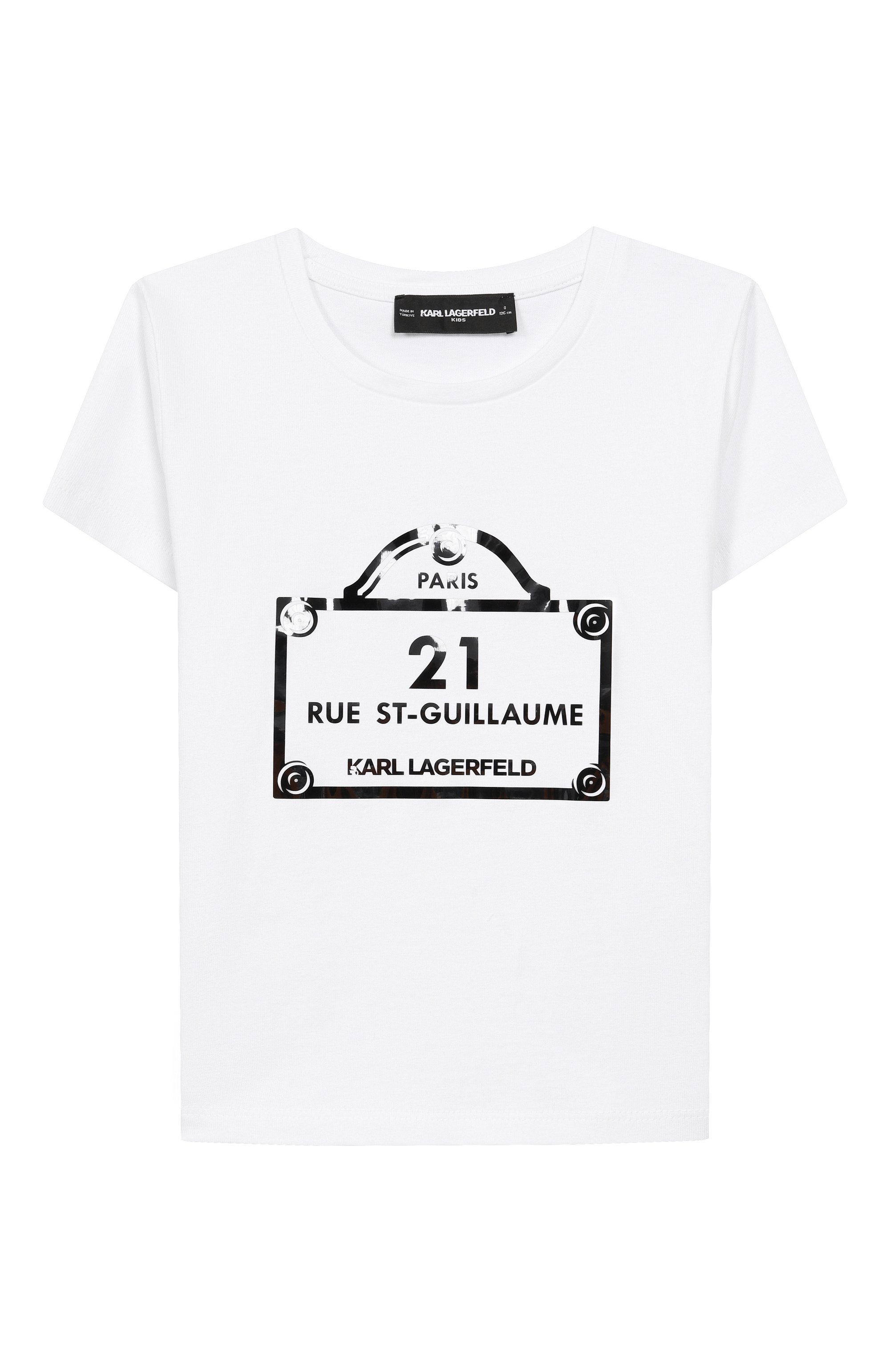 Хлопковая футболка KARL LAGERFELD KIDS, арт. Z30486, фото 1