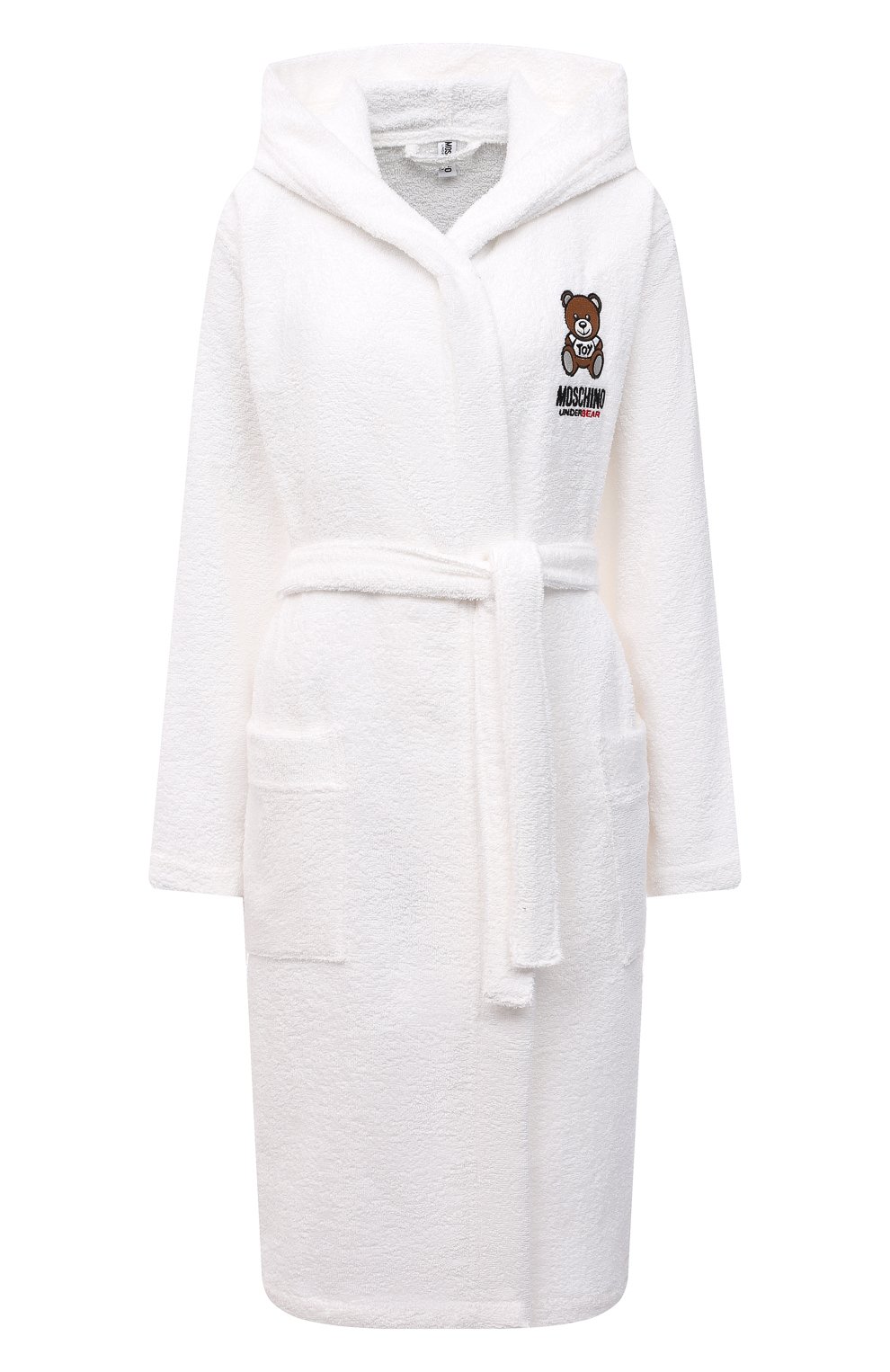 Хлопковый халат MOSCHINO белого цвета по цене 27300 руб., арт. A7302/5165, фото 1 Хлопковый халат MOSCHINO, арт. A7302/5165, фото 1