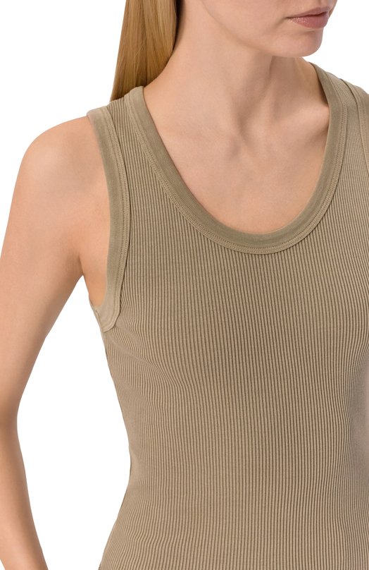 Майка из лиоцелла и хлопка Agolde A7368B1260 Хаки  A7368B1260 Фото 5