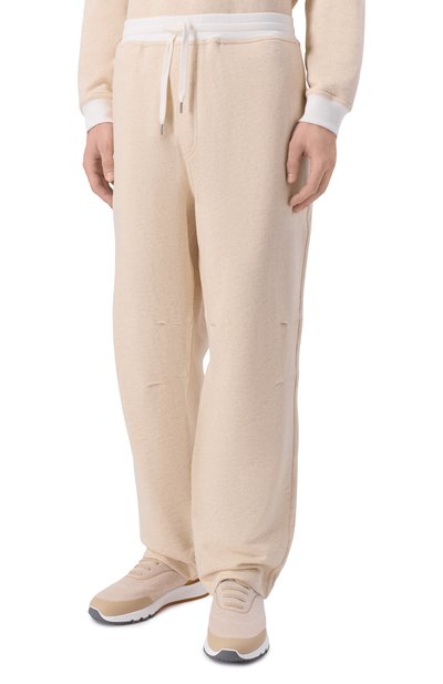 Брюки из хлопка и льна BRUNELLO CUCINELLI, арт. MR8313381G, фото 3
