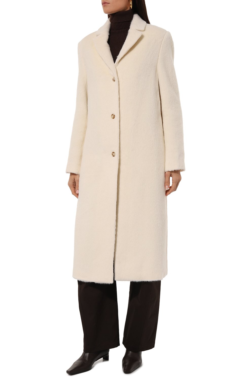 Шерстяное пальто LOULOU DE SAISON кремового цвета по цене 119000 руб., арт. DANIELLE, фото 3 Шерстяное пальто LOULOU DE SAISON, арт. DANIELLE, фото 3
