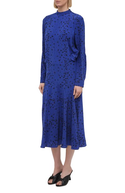 Шелковое платье KENZO синего цвета по цене 83650 руб., арт. FB52R0035521, фото 3 Шелковое платье KENZO, арт. FB52R0035521, фото 3