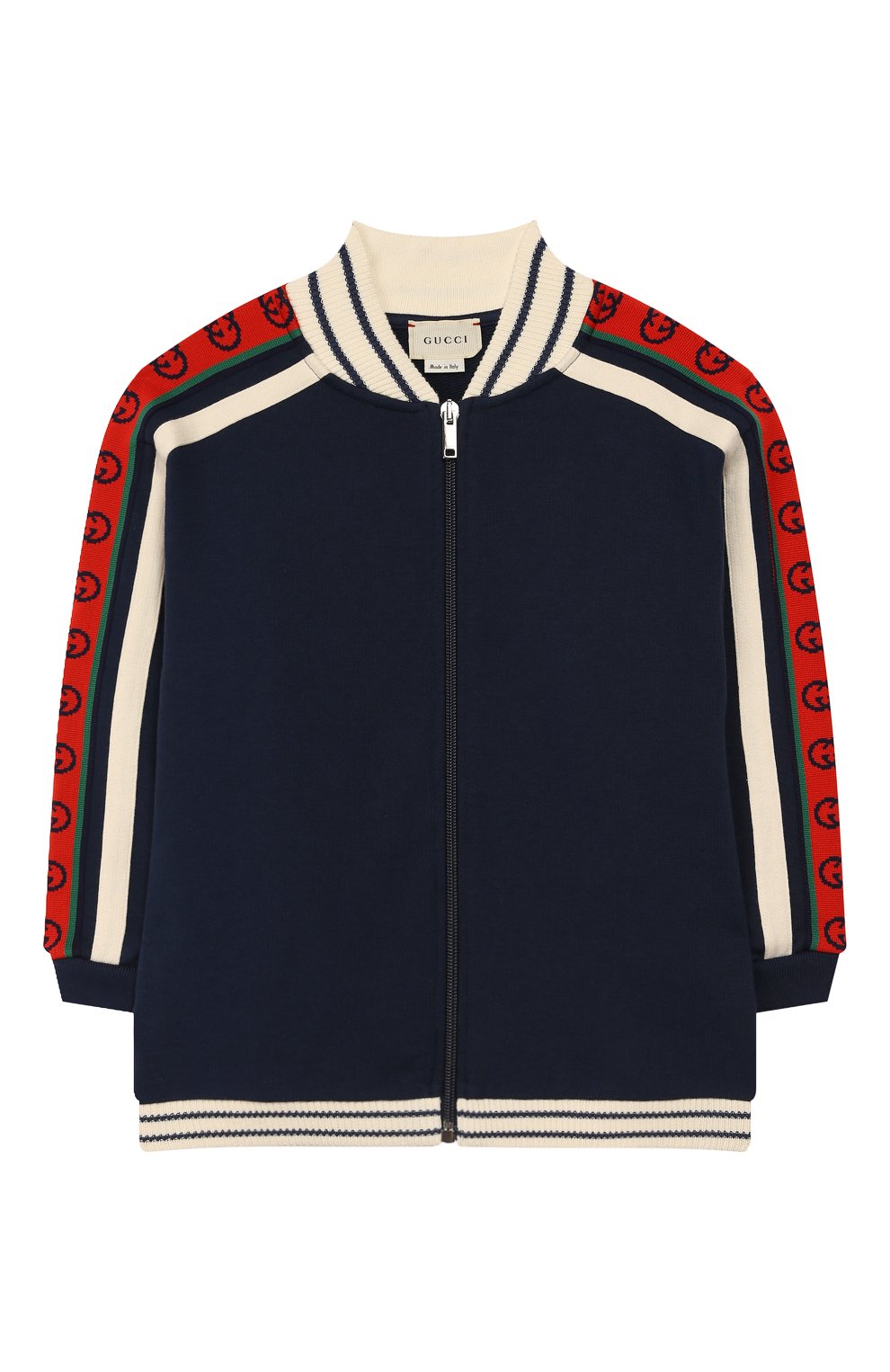 Хлопковая толстовка GUCCI синего цвета по цене 42900 руб., арт. 591492/XJB4P, фото 1 Хлопковая толстовка GUCCI, арт. 591492/XJB4P, фото 1