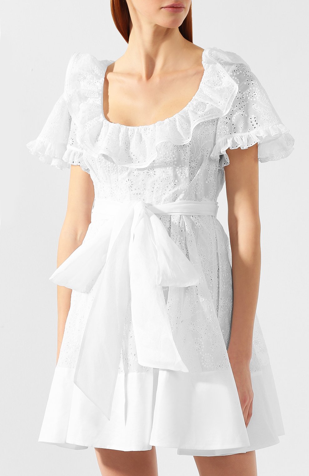 Хлопковое платье VALENTINO белого цвета по цене 361000 руб., арт. RB3VAL204G4, фото 3 Хлопковое платье VALENTINO, арт. RB3VAL204G4, фото 3