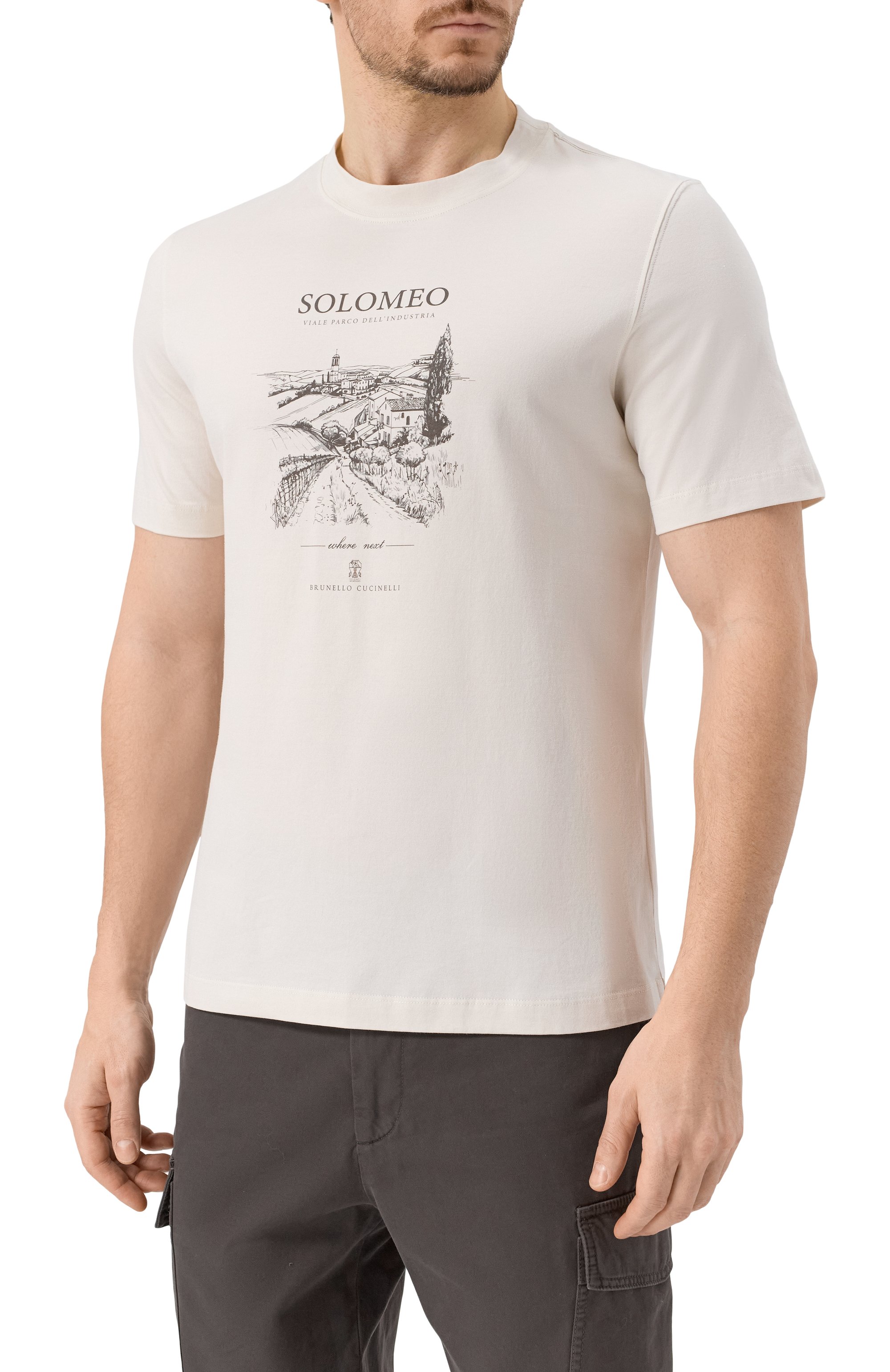 Хлопковая футболка BRUNELLO CUCINELLI, арт. M0B138454, фото 3