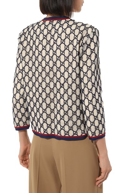 Хлопковый жакет GUCCI разноцветного цвета по цене 403200 руб., арт. 550636 ZKT15, фото 4 Хлопковый жакет GUCCI, арт. 550636 ZKT15, фото 4