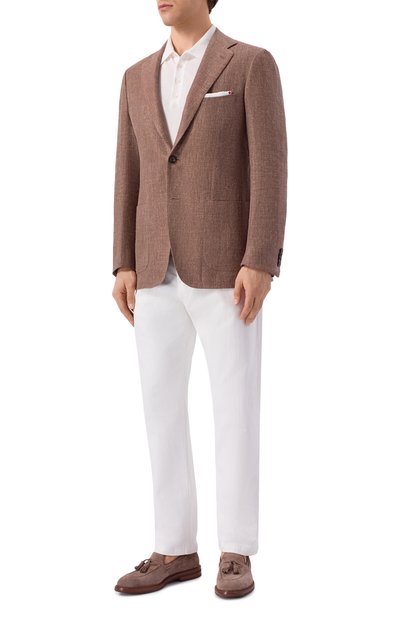 Пиджак изо льна и шелка KITON коричневого цвета по цене 699500 руб., арт. UG81K0631G, фото 2 Пиджак изо льна и шелка KITON, арт. UG81K0631G, фото 2