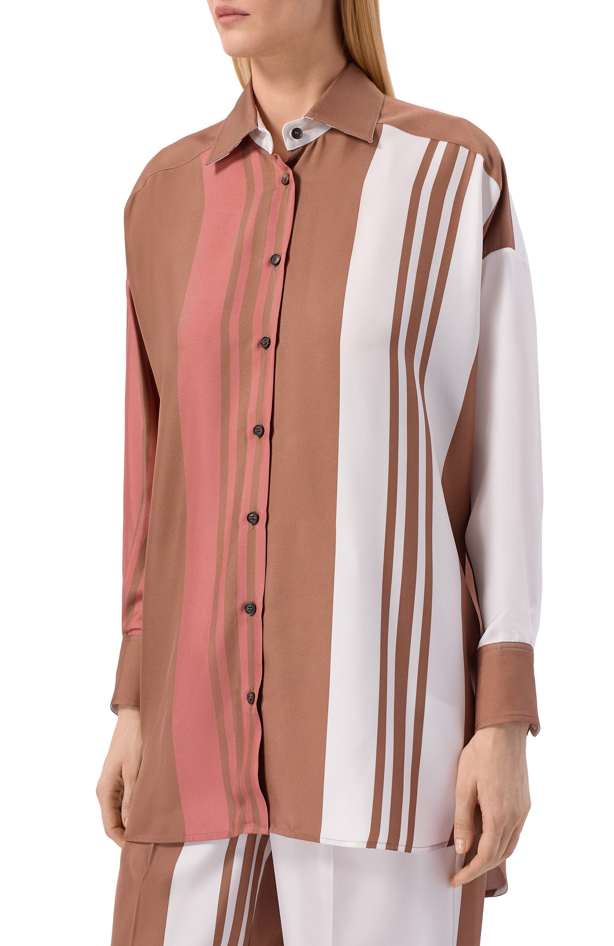 Шелковая рубашка KITON разноцветного цвета по цене 221500 руб., арт. D51402K0999G08, фото 3 Шелковая рубашка KITON, арт. D51402K0999G08, фото 3