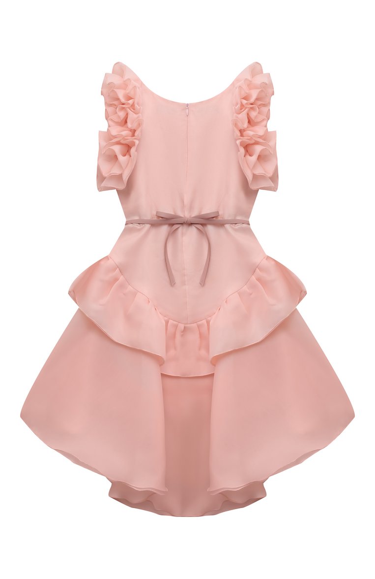 Детское платье BLUMARINE светло-розового цвета, арт. IA4062T3839 | Фото 2 (Материал внешний: Синтетический матери�ал; Драгоценные камни: Проставлено; Материал подклада: Вискоза; Материал сплава: Проставлено; Девочки Кросс-КТ: Платье-одежда; Случай: Вечерний; Рукава: Без рукавов; Ростовка одежда: 6 лет | 116 см, 8 лет | 128 см, 10 - 11 лет | 140 - 146см, 12 лет | 152 см, 16 лет | 164 см)