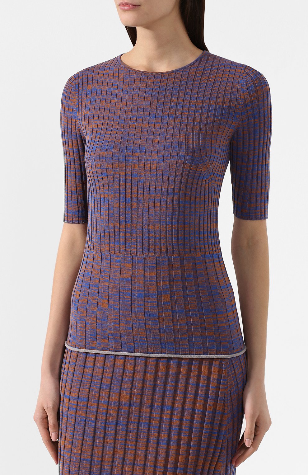 Хлопковый топ JIL SANDER NAVY разноцветного цвета по цене 26800 руб., арт. JNWM7536C/JMY2401E, фото 3 Хлопковый топ JIL SANDER NAVY, арт. JNWM7536C/JMY2401E, фото 3