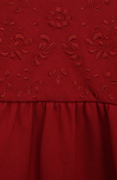 Детское платье CHLOÉ бордового цвета, арт. C12928/6A-12A | Фото 3 (Материал внешний: Синтетический материал, Хлопок; Рукава: Длинные; Девочки Кросс-КТ: Платье-одежда; Случай: Повседневный; Ростовка одежда: 5 лет | 110 см)