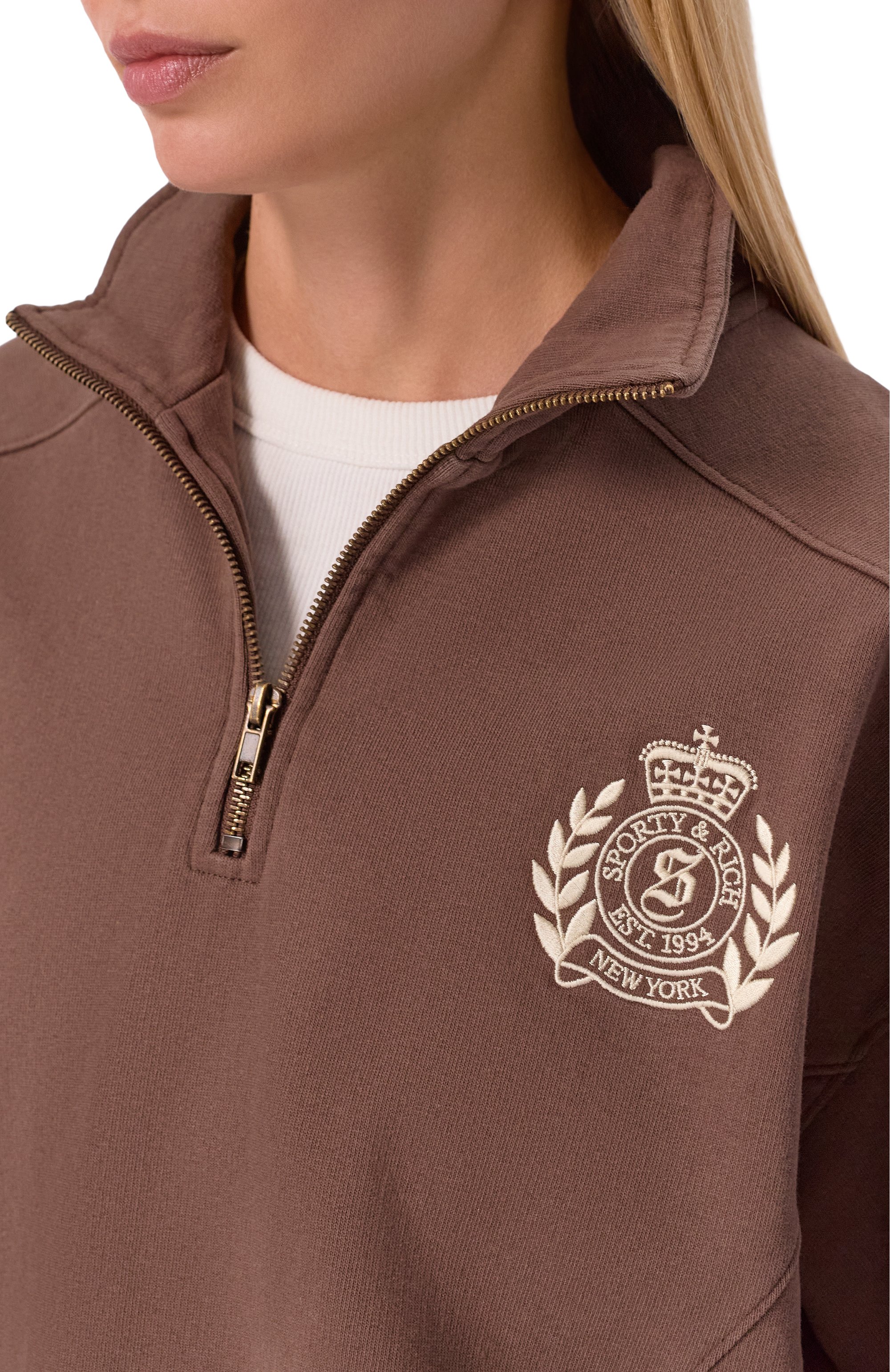 Хлопковый свитшот SPORTY AND RICH, арт. ST08165243BR03, фото 5