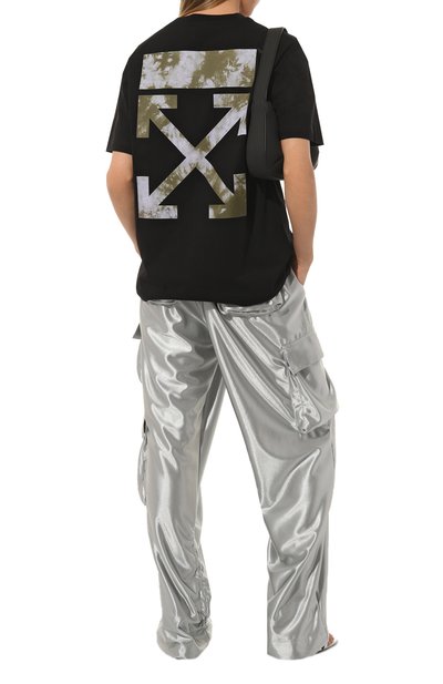 Хлопковая футболка OFF-WHITE черного цвета по цене 46300 руб., арт. OWAA089F22JER004, фото 2 Хлопковая футболка OFF-WHITE, арт. OWAA089F22JER004, фото 2