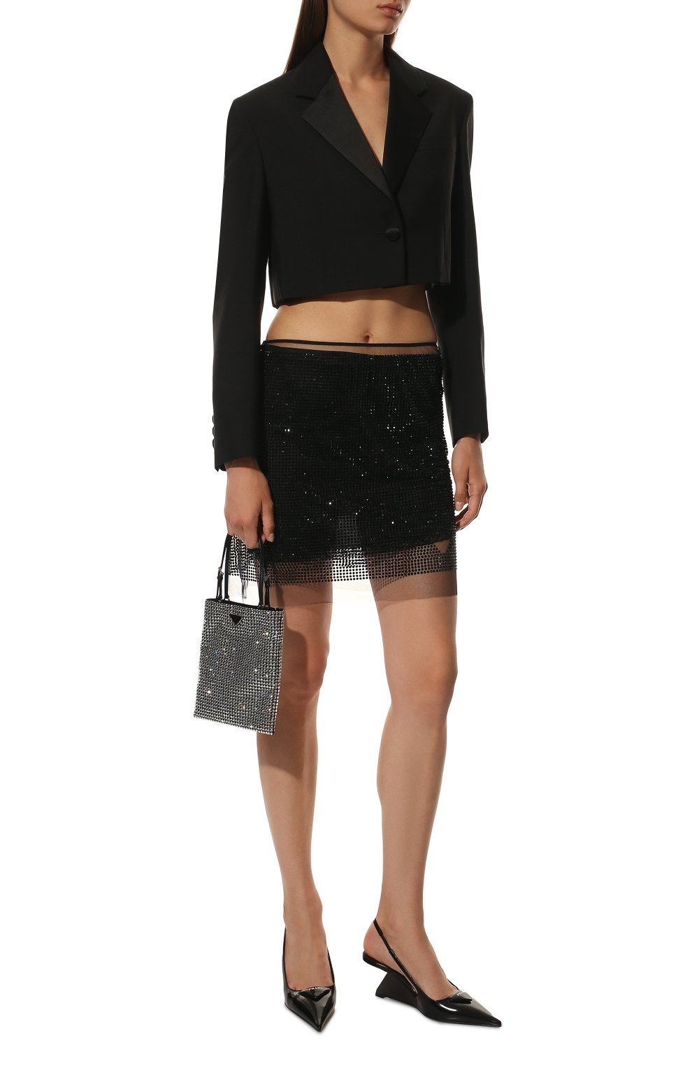 Юбка с отделкой стразами PRADA, арт. P143TR-1Z4U-F0002-221, фото 2