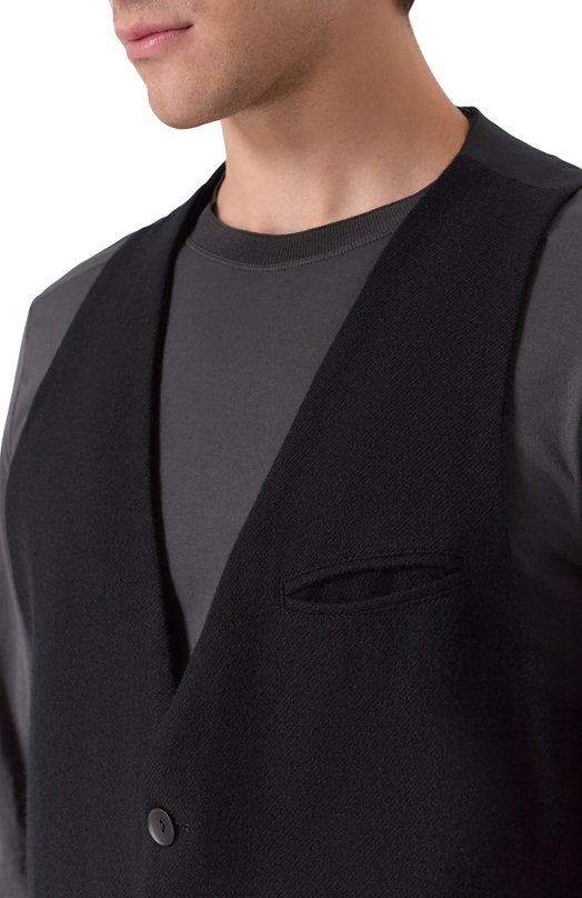 Комбинированный жилет Andrea Ya'aqov 25M0RC36/W00L CASHMERE Чёрный  25M0RC36/W00L CASHMERE Фото 5