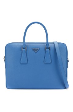 Мужская кожаная сумка для ноутбука PRADA синего цвета, арт. 2VE368-9Z2-F0NOF | Фото 6 (Ремень/цепочка: На ремешке; Материал: Натуральная кожа; Статус проверки: Проверена категория, Проверено; Размер: large)