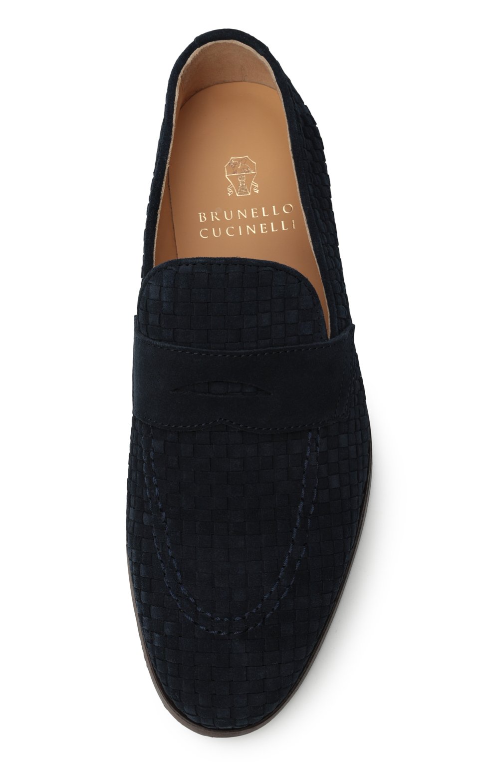 Замшевые пенни-лоферы BRUNELLO CUCINELLI темно-синего цвета по цене 138000 руб., арт. MPUIHCB799, фото 6 Замшевые пенни-лоферы BRUNELLO CUCINELLI, арт. MPUIHCB799, фото 6