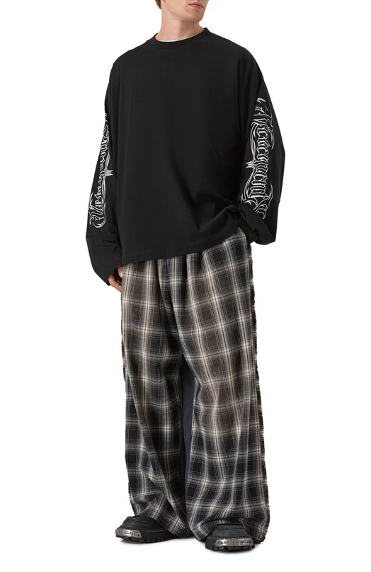 Хлопковые брюки Balenciaga 831379/TRM19 Серый  831379/TRM19 Фото 2