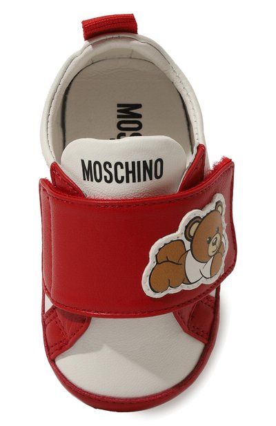 Кожаные пинетки MOSCHINO красного цвета по цене 14550 руб., арт. 78564, фото 4 Кожаные пинетки MOSCHINO, арт. 78564, фото 4