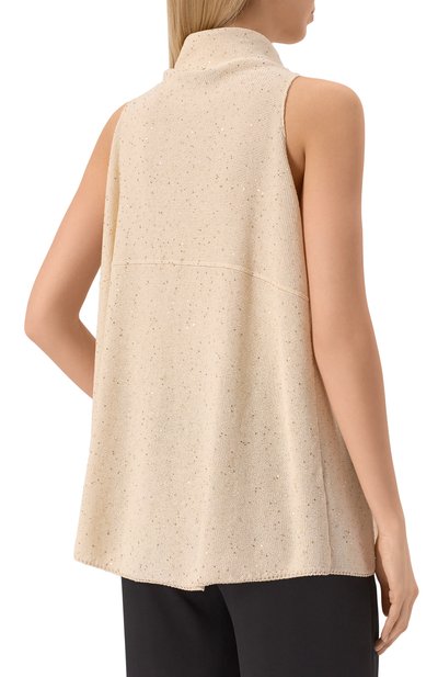 Хлопковый топ LORENA ANTONIAZZI кремового цвета по цене 69350 руб., арт. P25124MJ38A/3049, фото 4 Хлопковый топ LORENA ANTONIAZZI, арт. P25124MJ38A/3049, фото 4