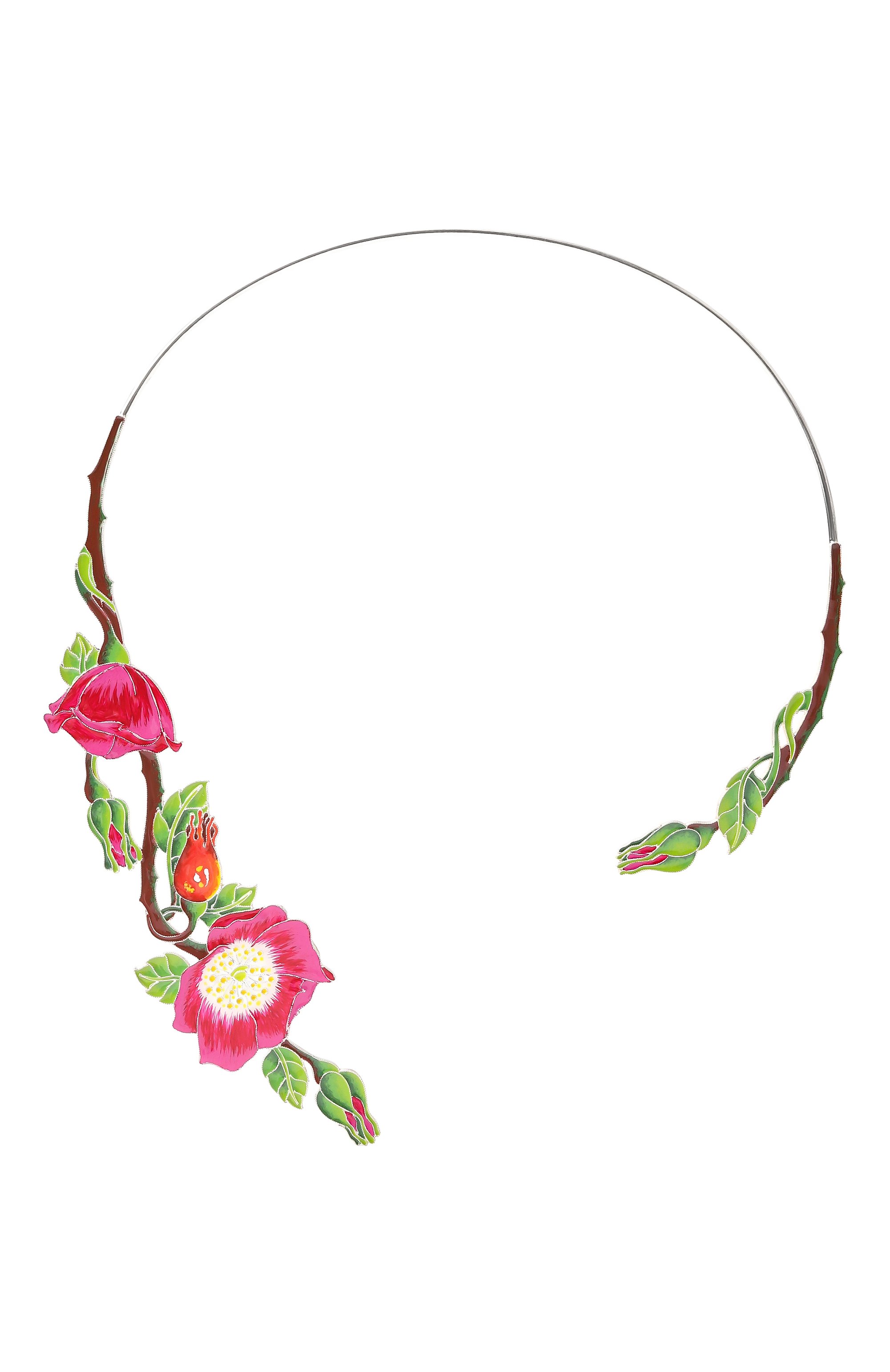 Колье шиповник РУССКИЕ САМОЦВЕТЫ разноцветного цвета по цене 100200 руб., арт. 41726, фото 1 Колье шиповник РУССКИЕ САМОЦВЕТЫ, арт. 41726, фото 1