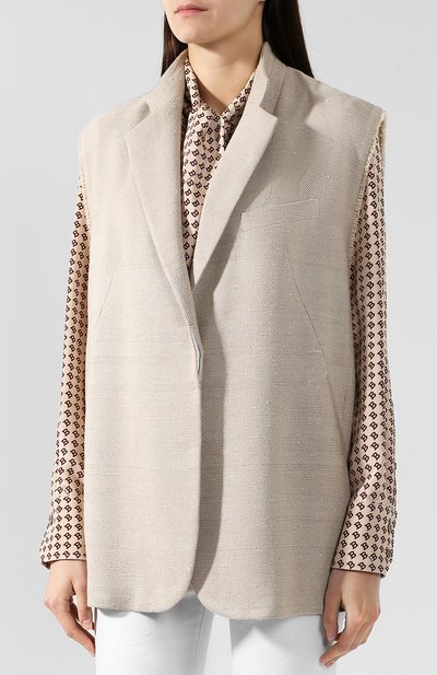Жилет из смеси шелка и льна на пуговице KITON, арт. D45538K09P8001000, фото 3