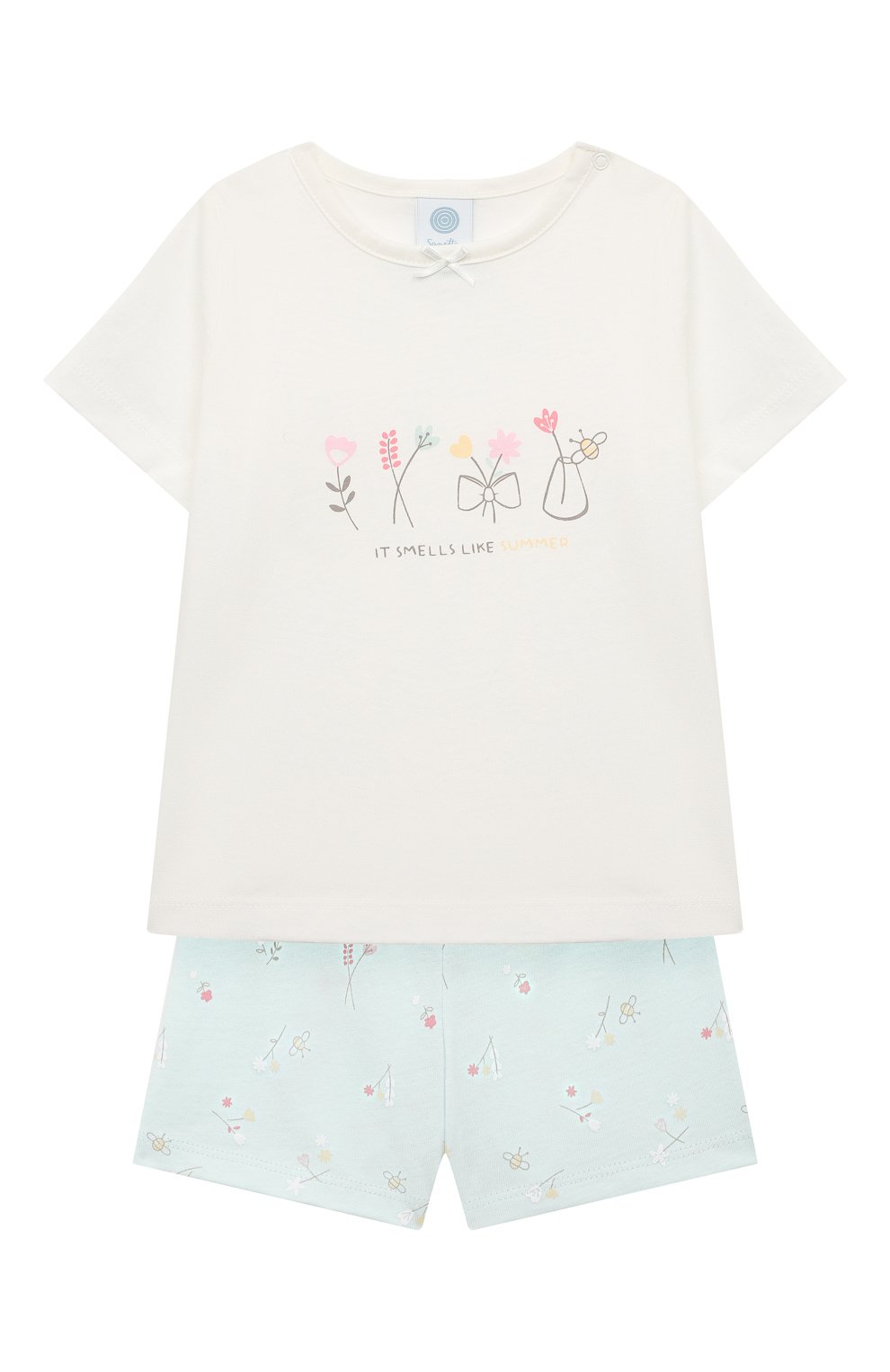 Хлопковая пижама SANETTA белого цвета по цене 5375 руб., арт. 221856, фото 1 Хлопковая пижама SANETTA, арт. 221856, фото 1